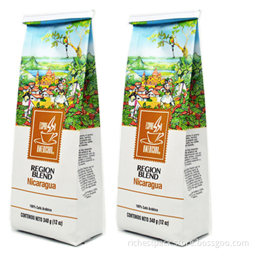 Tin Tie Coffee Packaging Bag Flat Bottom bag